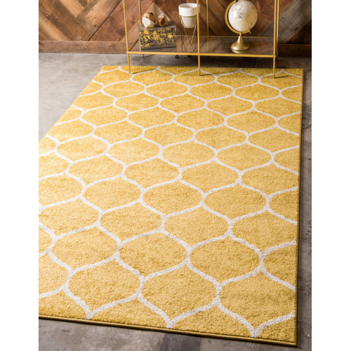 Bungalow Rose Llanet Performance Yellow Rug &amp; Reviews | Wayfair